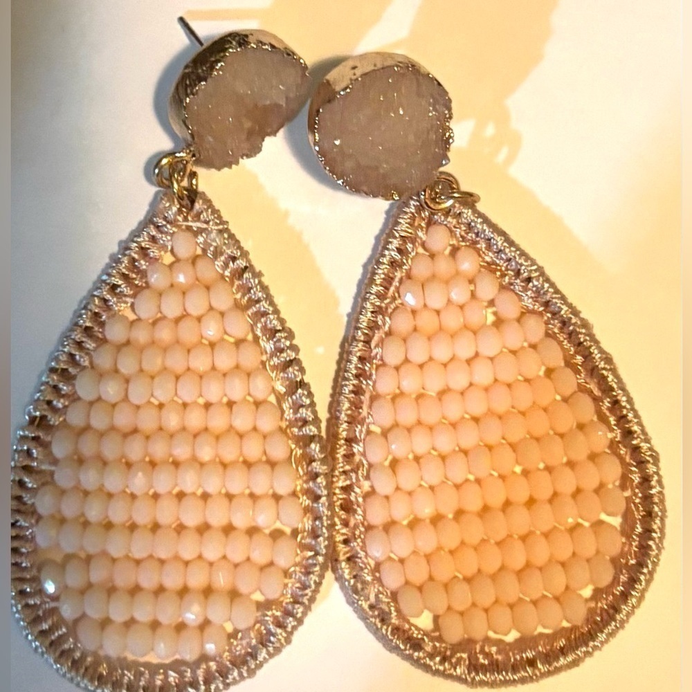 Fashion jewelry beaded crochet drop earrings
